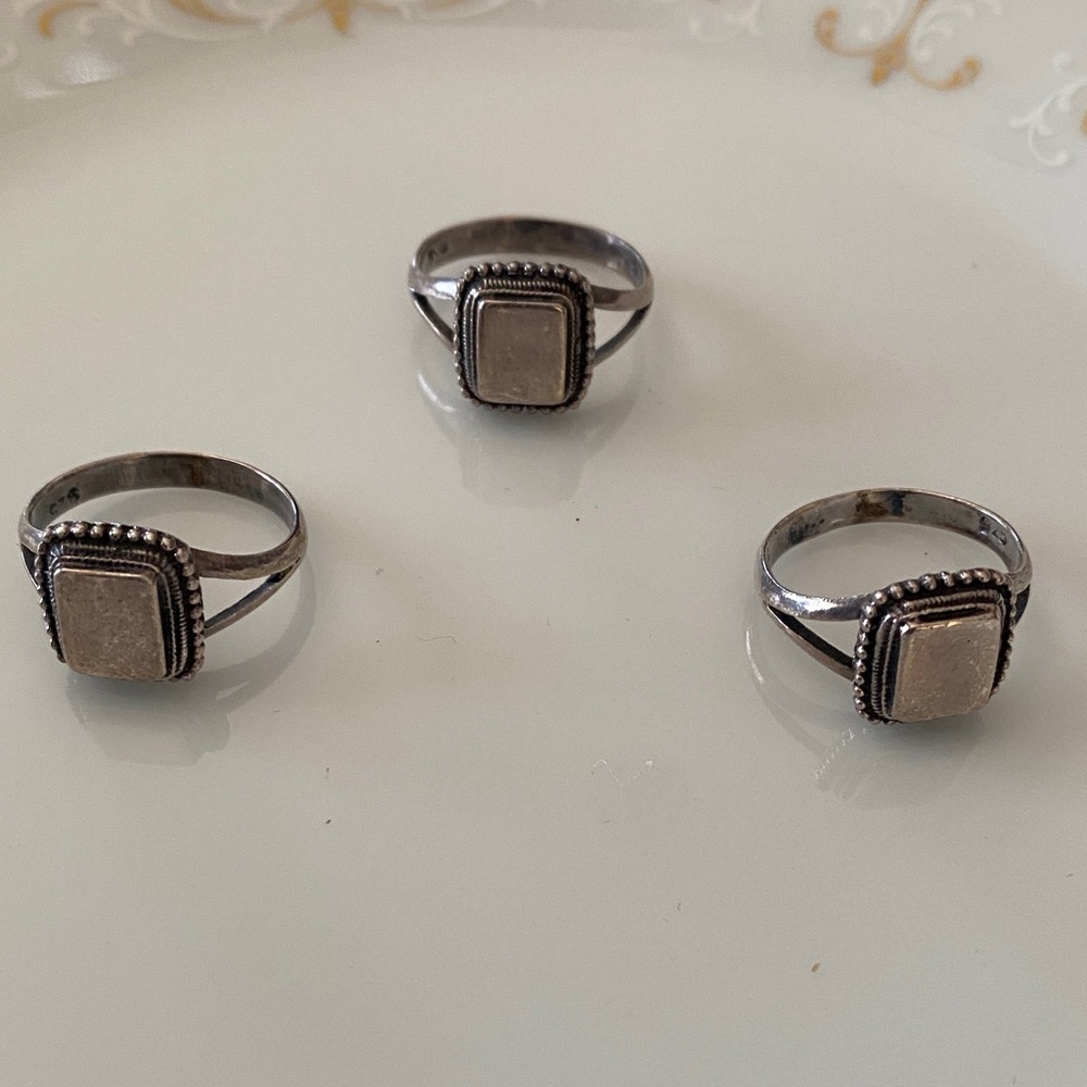 Silver - 925 - Square Signet Rings